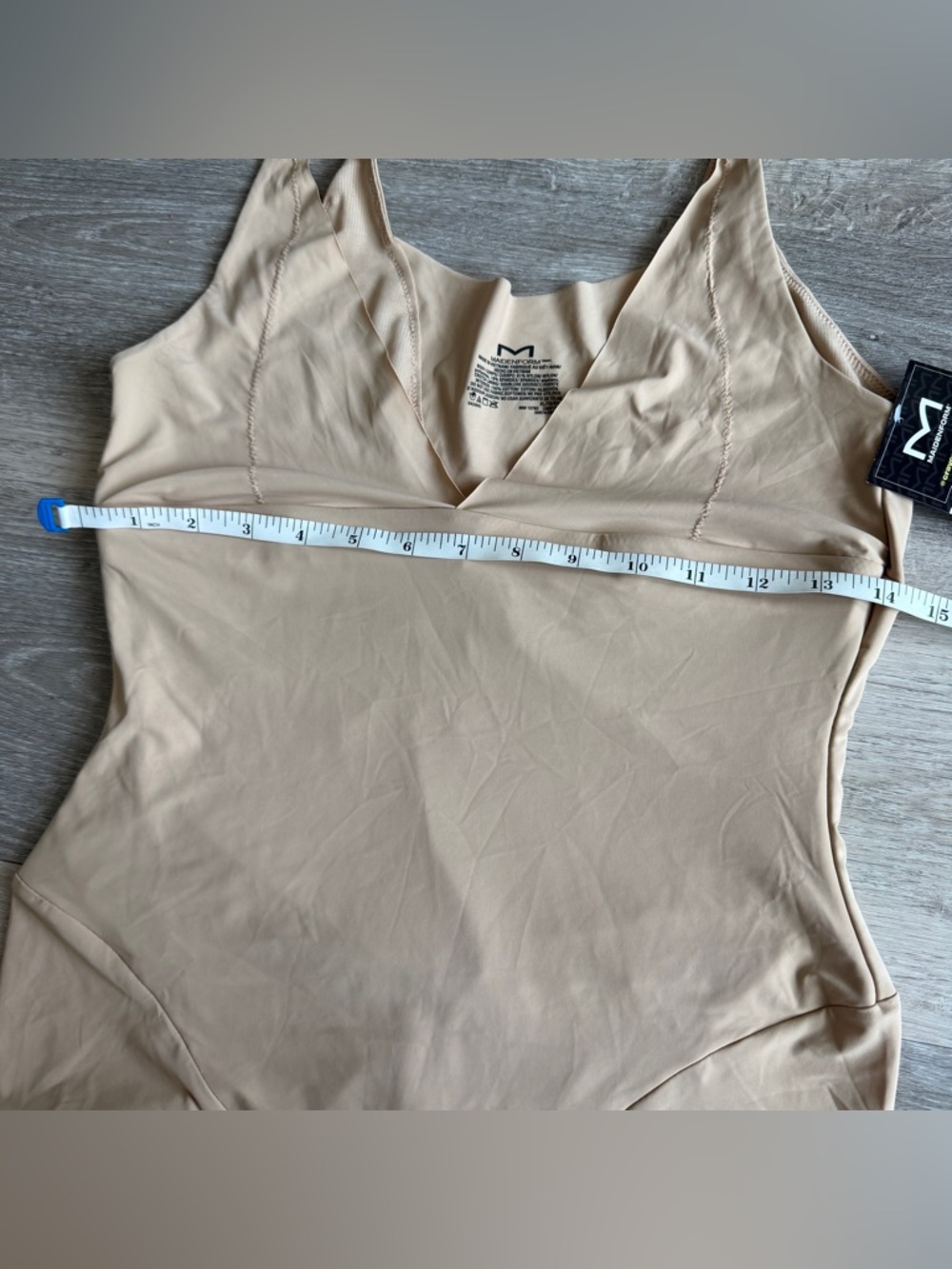 NWT Maidenform Nude Beige Open Bust Shapewear Bodysuit with Adjustable Straps XL - Picture 6 of 11